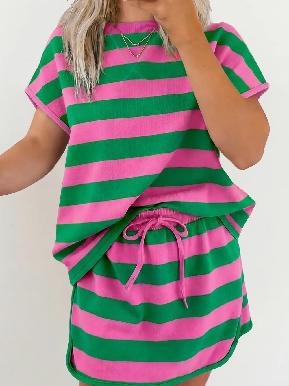 Striped Dolman Skort Outfit